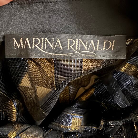 Marina Rinaldi Nero Dettato button down sheer metallic shirt dress maxi tunic L - Picture 2 of 15
